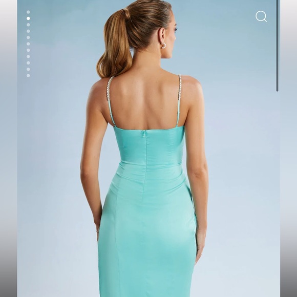 Oh Polly Farrah Wrap MIDI Dress in aqua - Picture 2 of 5